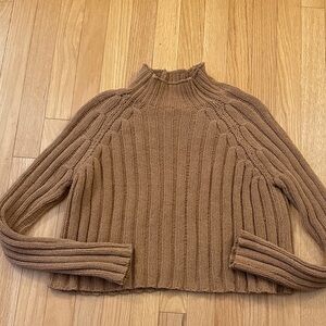 American Eagle Outfitters Ribbed Brown Turtleneck Sweater
